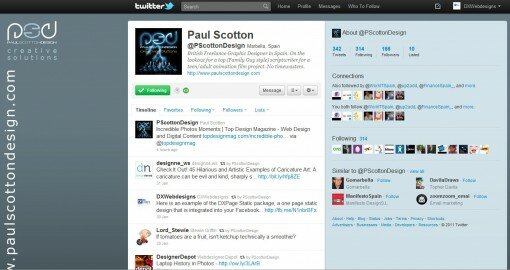Custom Twitter Pages. Paul Scotton Twitter Page