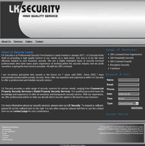 Website Design LKSecurity Leeds Official Website
